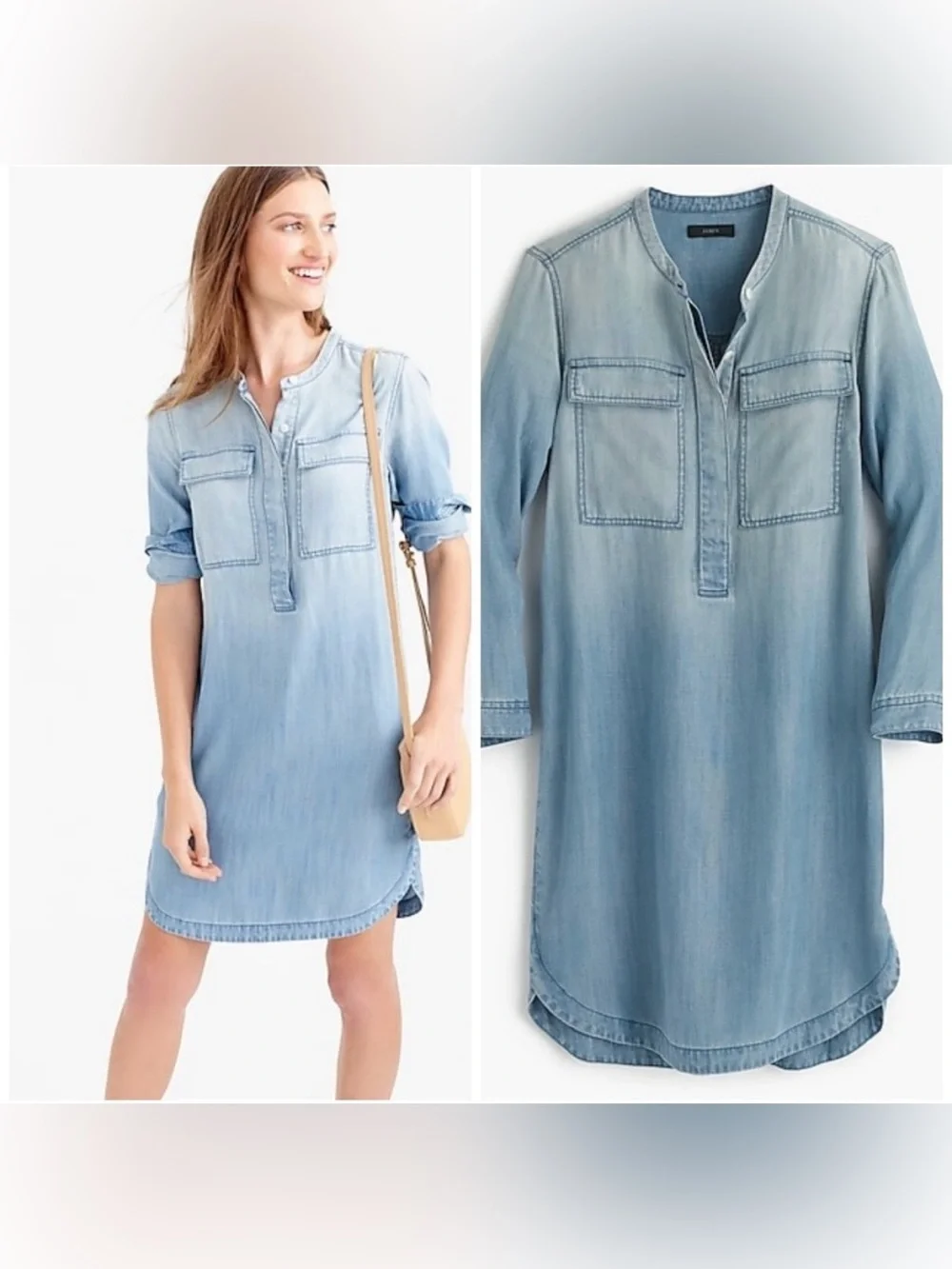 J. Crew Light Blue Denim Tunic Dress